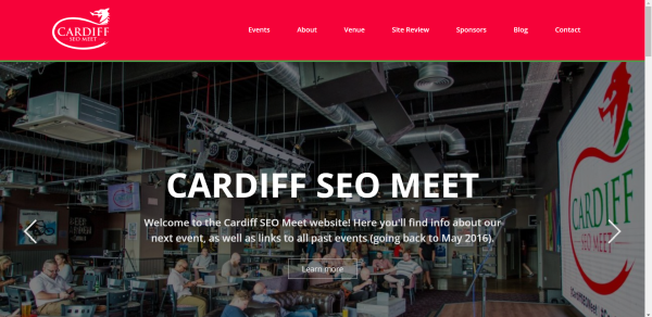 Cardiff SEO Meet homepage screenshot